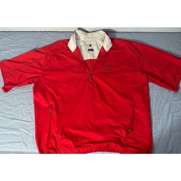 Nike Golf Clima Fit Short Sleeve Windbreaker Size XL Red 1/2 Zip Up - Picture 3 of 8